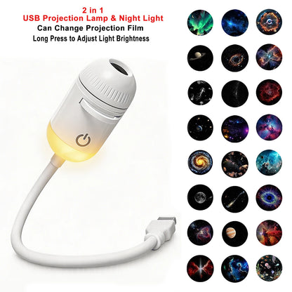 Galaxy Star Projector Light – USB Car & Room Ambient LED