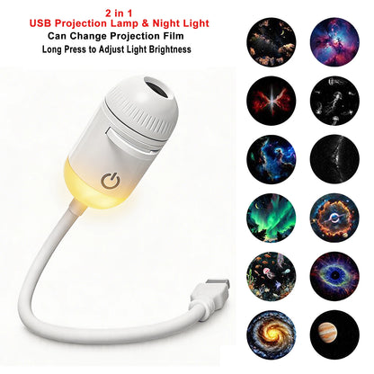 Galaxy Star Projector Light – USB Car & Room Ambient LED
