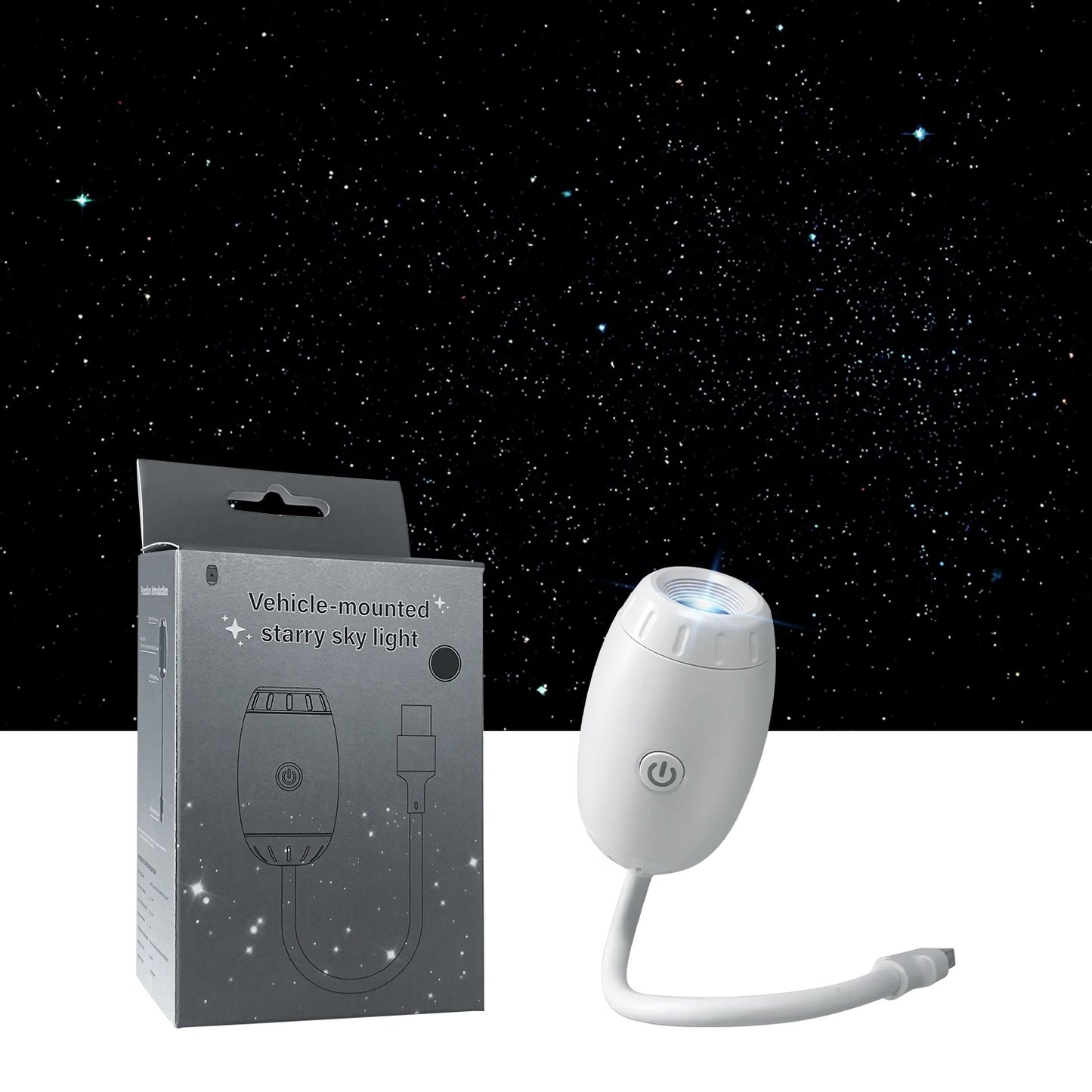 Galaxy Star Projector Light – USB Car & Room Ambient LED