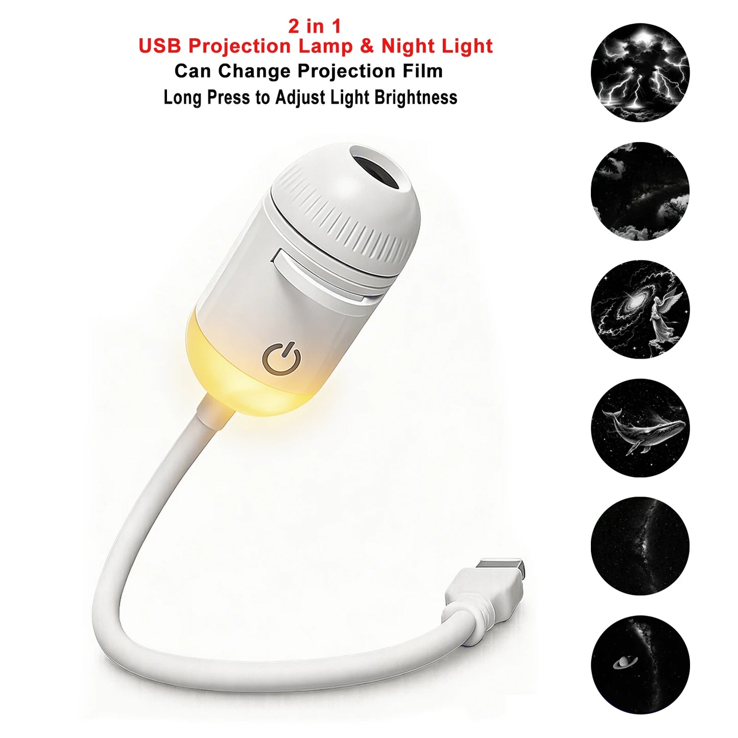 Galaxy Star Projector Light – USB Car & Room Ambient LED