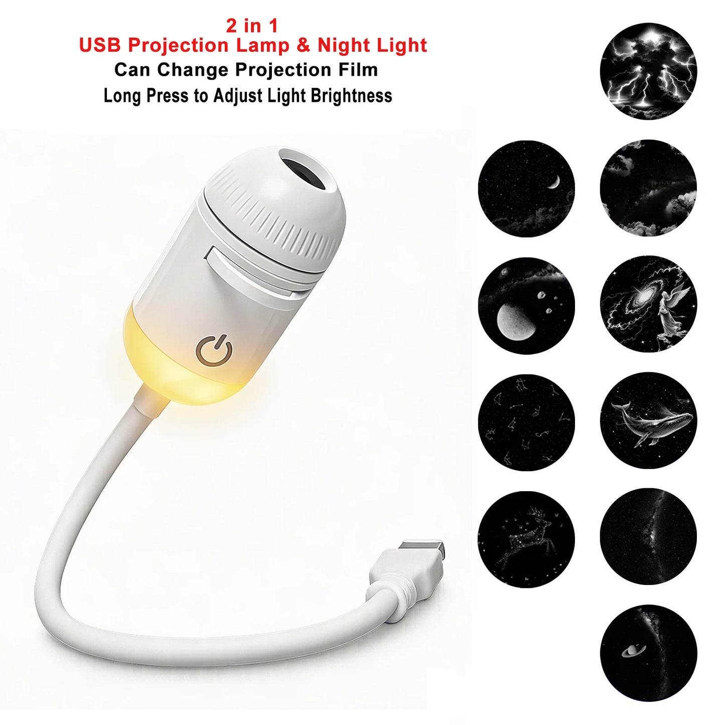 Galaxy Star Projector Light – USB Car & Room Ambient LED