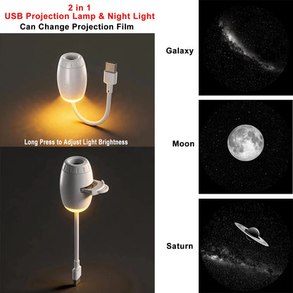 Galaxy Star Projector Light – USB Car & Room Ambient LED