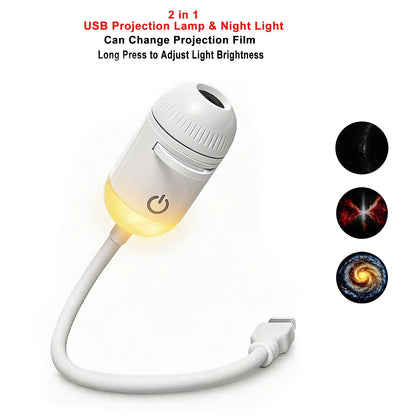 Galaxy Star Projector Light – USB Car & Room Ambient LED