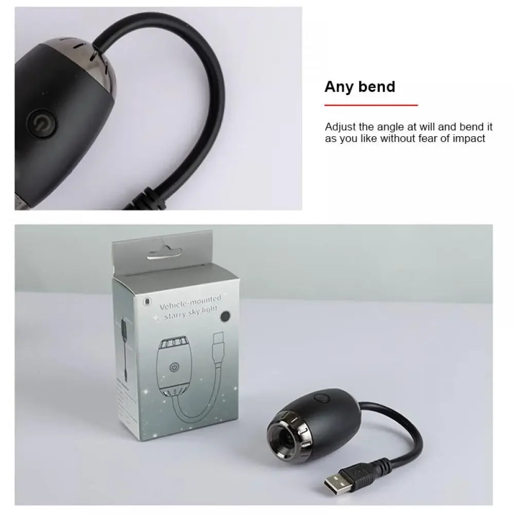 Galaxy Star Projector Light – USB Car & Room Ambient LED
